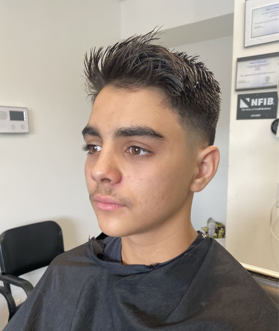 Textured crop with a low fade